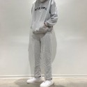 《JRCSTORE》🇰🇷韓國高質感純棉休閒棉長褲 男女 素面 兩色 簡約 寬闊褲 男生棉褲 小直筒 寬闊褲 小喇叭-規格圖9