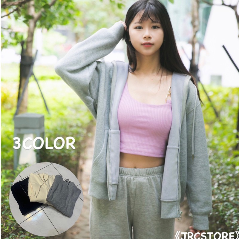 《JRCSTORE》🇰🇷韓國高質感重磅內刷毛連帽抽繩外套 黑灰杏3色 版型寬鬆 男女穿搭 流行款式 秋冬系列 辦公室-細節圖4