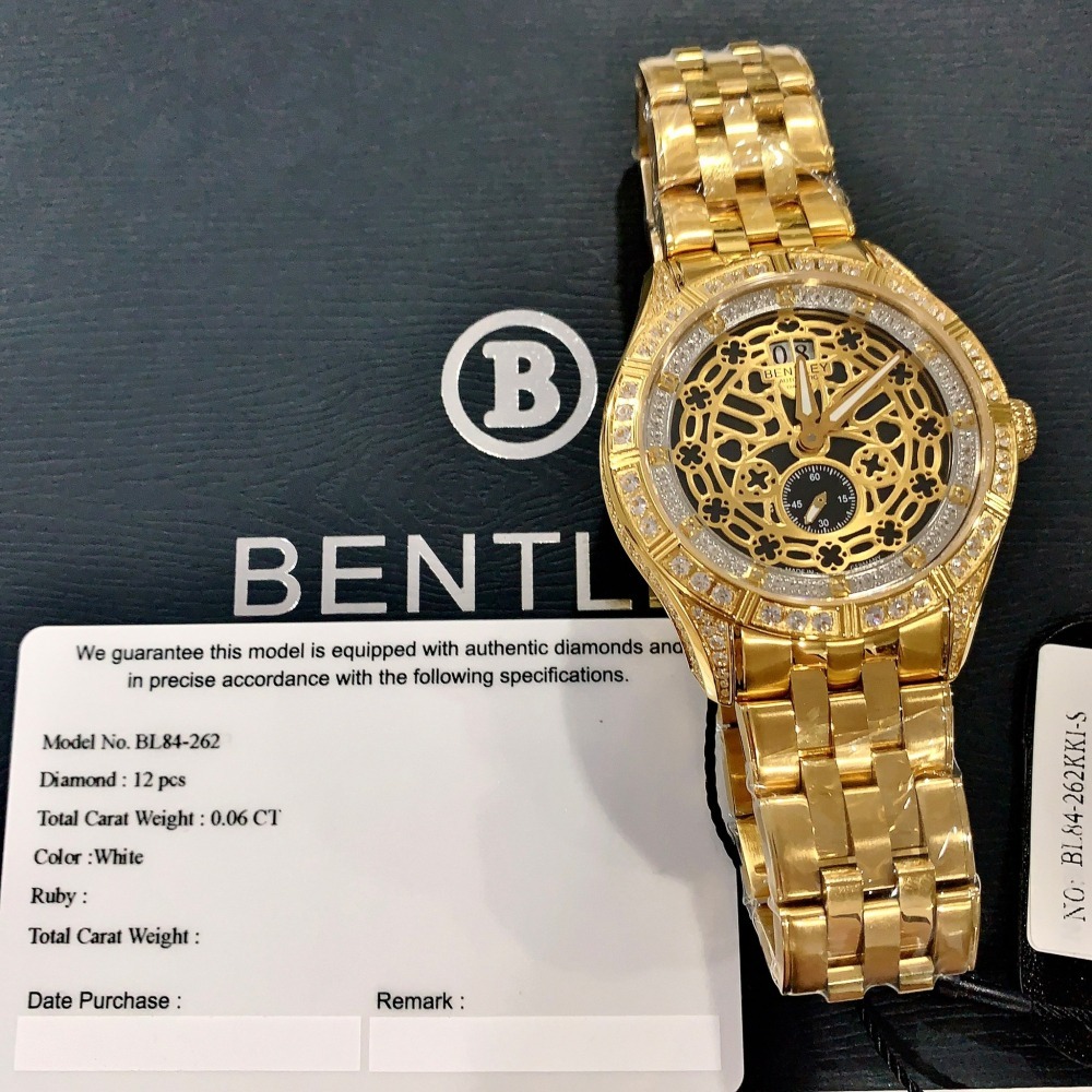 【賓利｜全新】現貨 BENTLEY 手錶 機械錶 男錶 萬花筒 真鑽 專櫃保固 鋼錶｜Little Bee 小蜜蜂精品-細節圖2