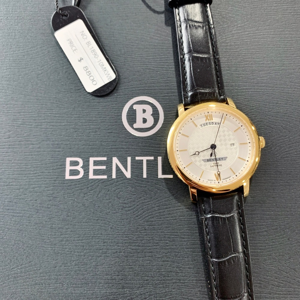 【賓利｜全新】現貨 BENTLEY 手錶 石英錶 男錶 素面 專櫃保固 皮錶｜Little Bee 小蜜蜂精品-細節圖2