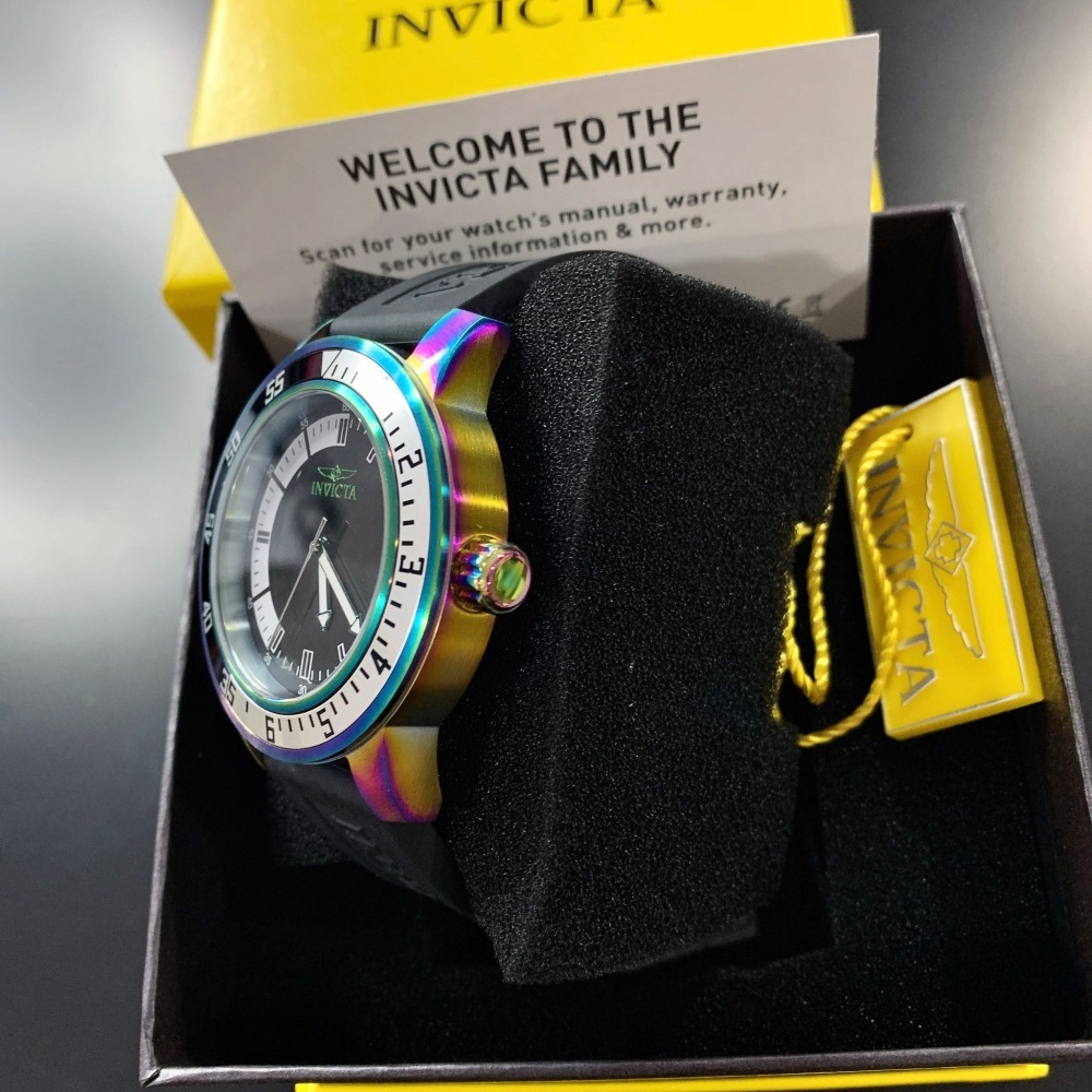 【英威塔｜全新】現貨 INVICTA 手錶 石英錶 男錶 碼表 漸變色 橡膠錶｜Little Bee 小蜜蜂精品-細節圖2