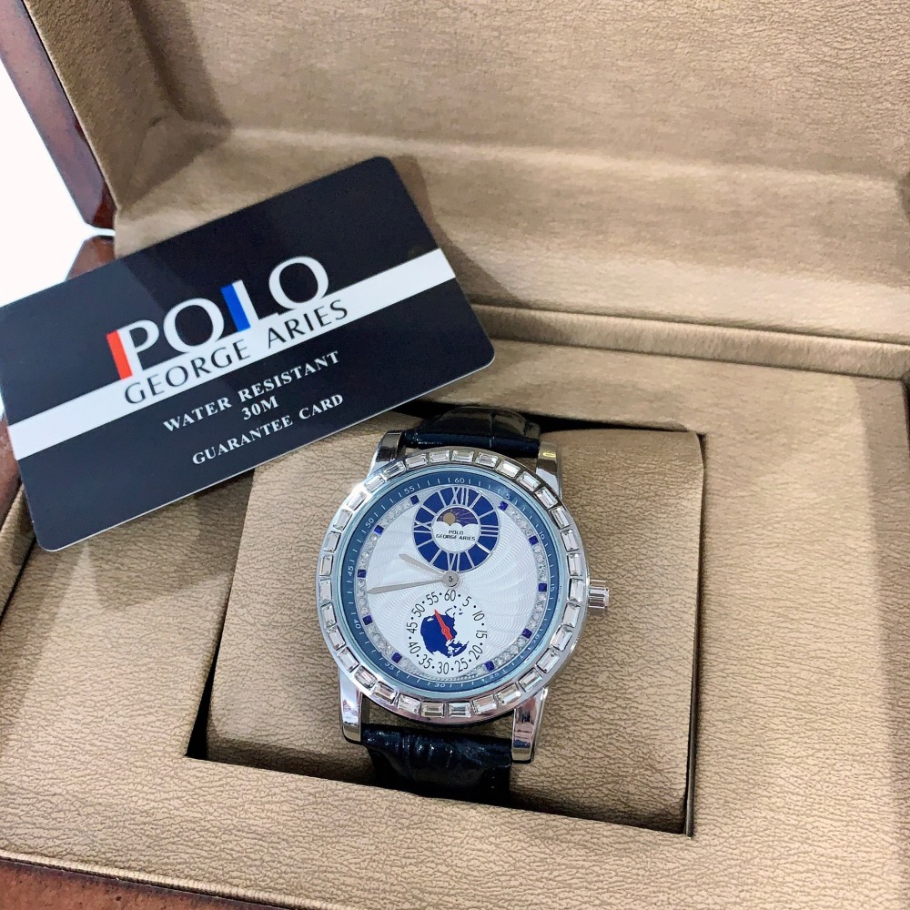 【保羅喬治｜全新】現貨 POLO GEORGE ARIES 手錶 石英錶 2色 皮錶｜Little Bee 小蜜蜂精品-細節圖2