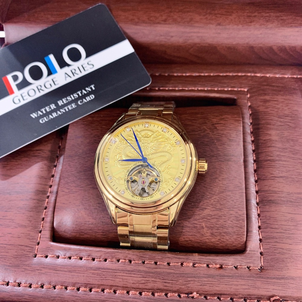 【保羅喬治｜全新】現貨 POLO GEORGE ARIES 手錶 機械錶 2色 鋼錶｜Little Bee 小蜜蜂精品-細節圖2