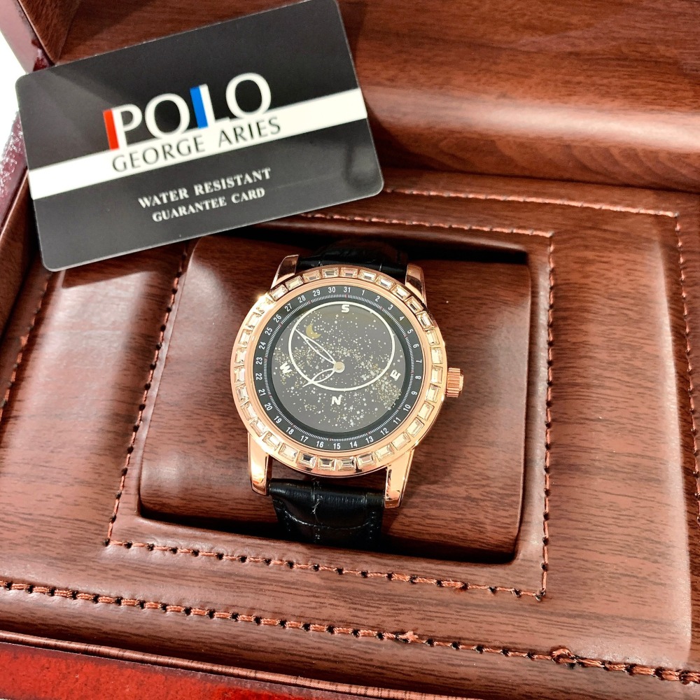 【保羅喬治｜全新】現貨 POLO GEORGE ARIES 手錶 石英錶 2色 皮錶｜Little Bee 小蜜蜂精品-細節圖2