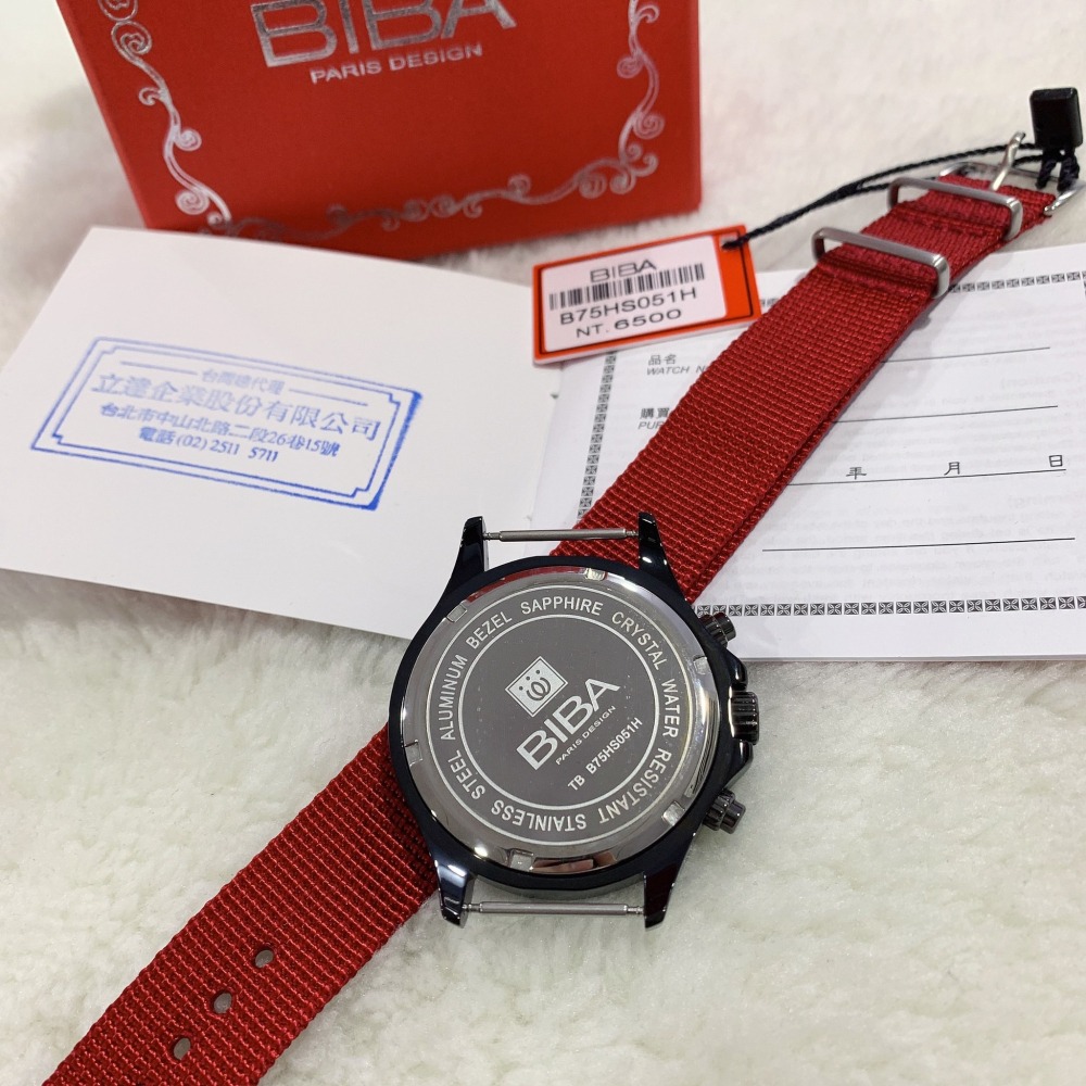 【碧寶｜全新】現貨 BIBA 手錶 石英錶 男錶 2色可選 帆布 真三眼 帆布錶｜Little Bee 小蜜蜂精品-細節圖4