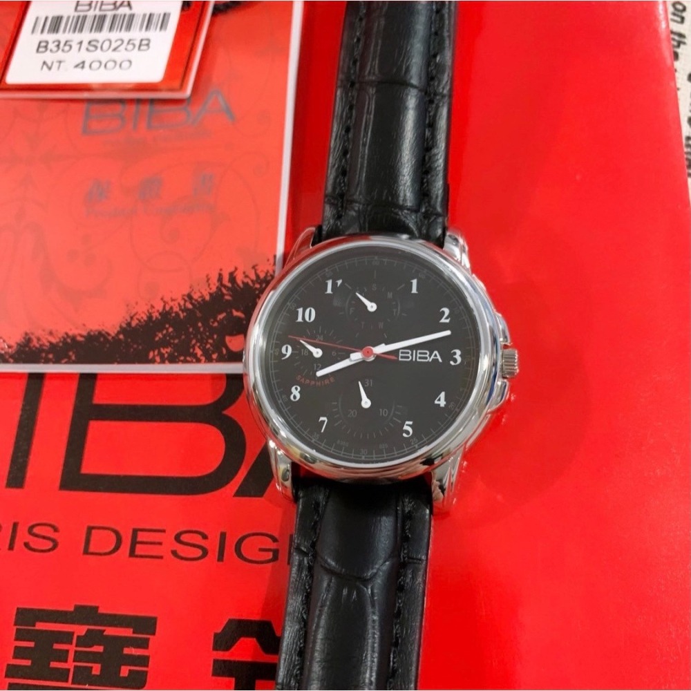 【碧寶｜全新】現貨 BIBA 手錶 石英錶 女錶 2色可選 真三眼 蝴蝶扣錶帶 皮錶｜Little Bee 小蜜蜂精品-細節圖4