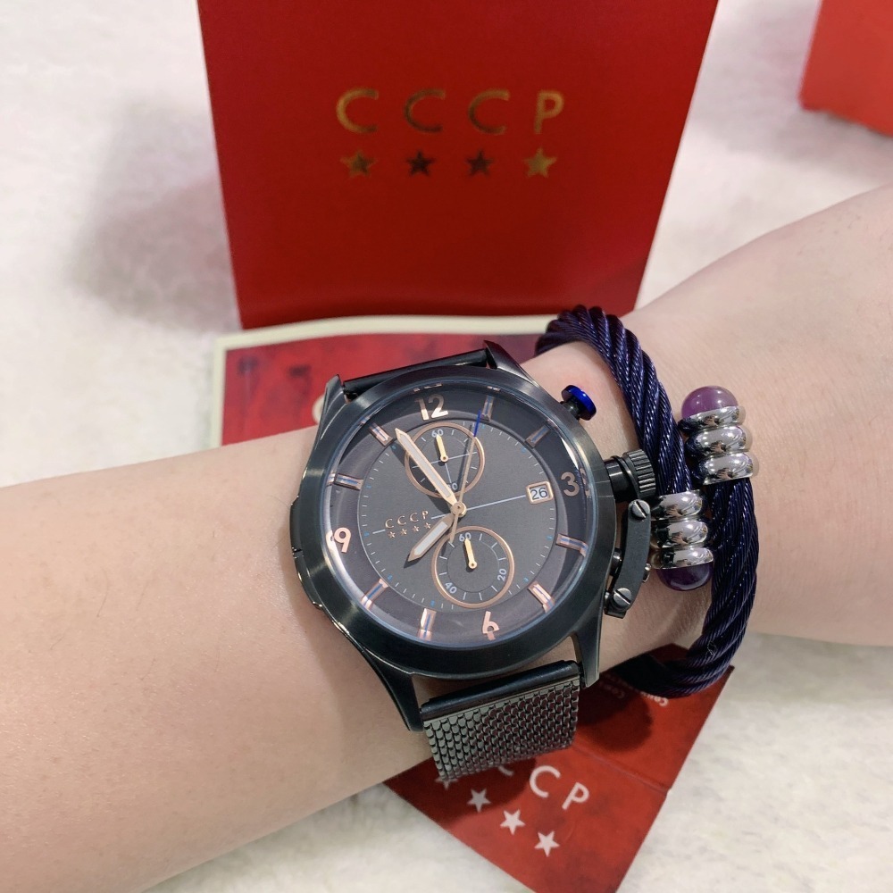 【CCCP｜全新】現貨 蘇俄品牌 手錶 石英錶 男錶 自製機芯 計時功能 米蘭鋼錶｜Little Bee 小蜜蜂精品-細節圖2