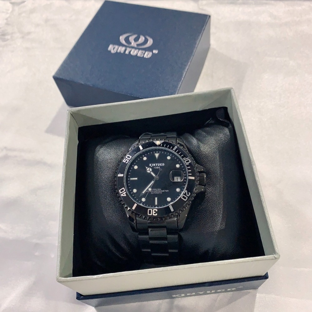 【國王｜全新】現貨 KINYUED 手錶 機械錶 男錶 2色可選 水鬼 鋼錶｜Little Bee 小蜜蜂精品-細節圖2