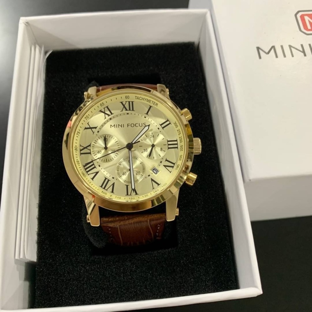 【MF｜全新】現貨 MINI FOCUS 手錶 石英錶 男錶 2色可選 真三眼 皮錶｜Little Bee 小蜜蜂精品-細節圖2