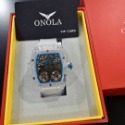 【ONOLA｜全新】現貨 機械錶 男錶 5色可選 手錶 透明簍空 酒桶錶 橡膠錶 推薦｜Little Bee 小蜜蜂精品-規格圖1