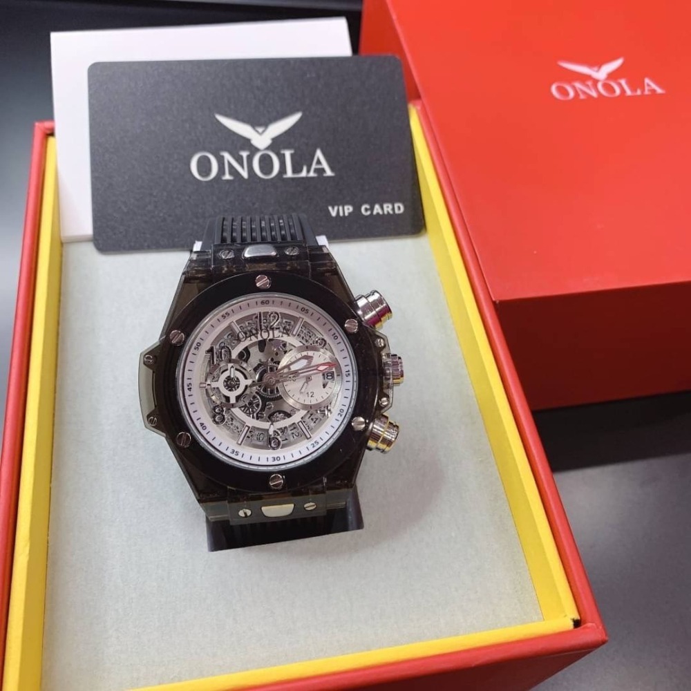 【ONOLA｜全新】現貨 石英錶 男錶 透明 手錶 4色可選 真三眼 計時功能 橡膠錶｜Little Bee 小蜜蜂精品-細節圖4