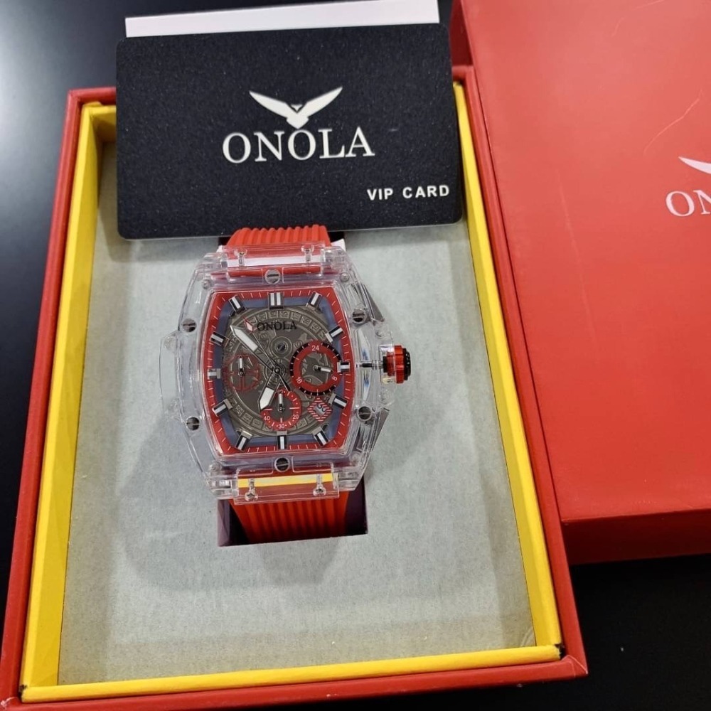 【ONOLA｜全新】現貨 石英錶 男錶 手錶 7色可選 真三眼 計時功能 橡膠錶 推薦｜Little Bee 小蜜蜂精品-細節圖5