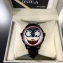 【ONOLA｜全新】現貨 石英錶 男錶 手錶 4色可選 小丑 眼睛=時針/分針 皮錶｜Little Bee 小蜜蜂精品-規格圖2