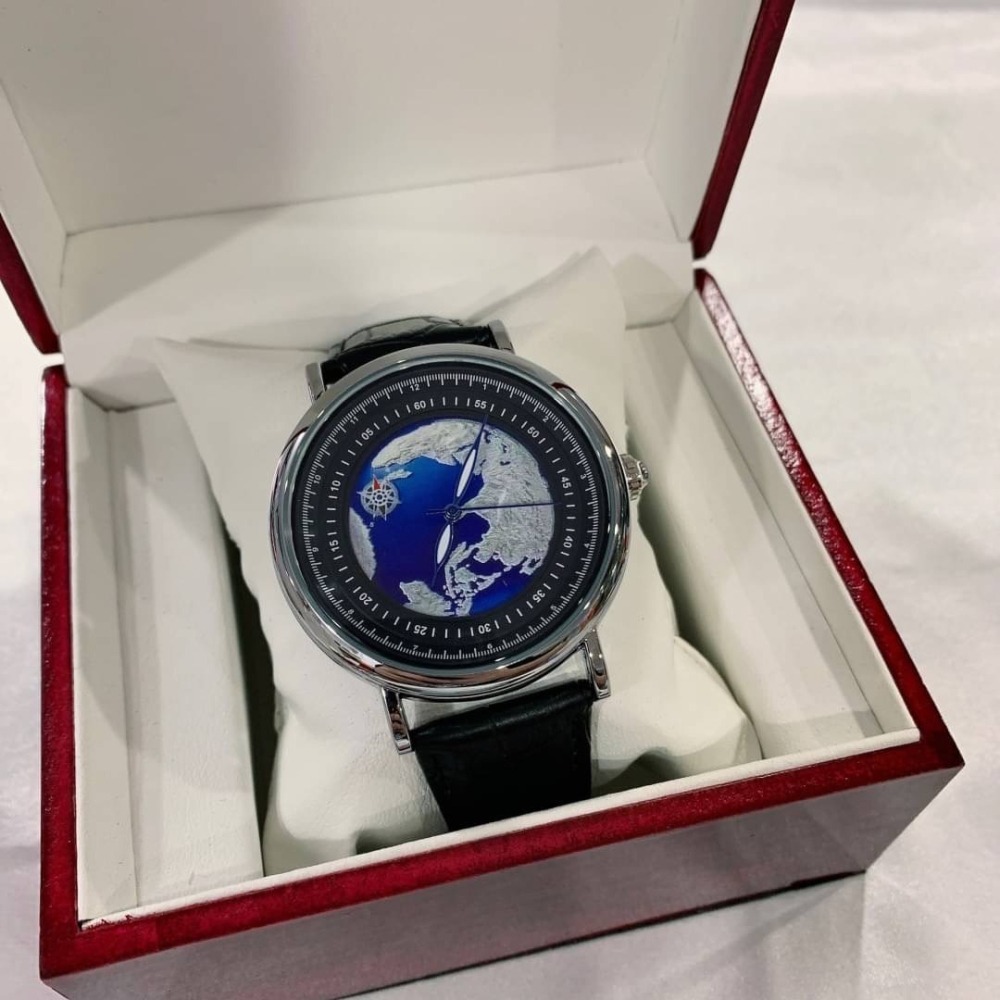 【金詩頓｜全新】現貨 KIMSDUN 石英錶 男錶 2色可選 手錶 地球 皮錶｜Little Bee 小蜜蜂精品-細節圖2