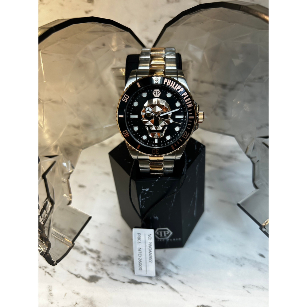 (3色可選)(Little bee小蜜蜂精品)Philipp Plein PP石英錶 骷髏石英水鬼鋼錶 原價26000-細節圖2