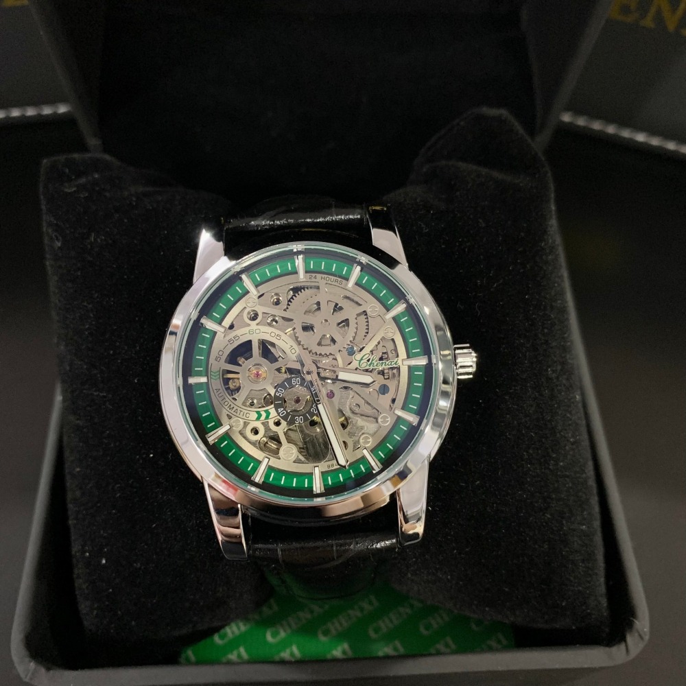 【晨曦｜全新】現貨 CHENXI 手錶 機械錶 6色可選 半簍空 皮錶｜Little Bee 小蜜蜂精品-細節圖6