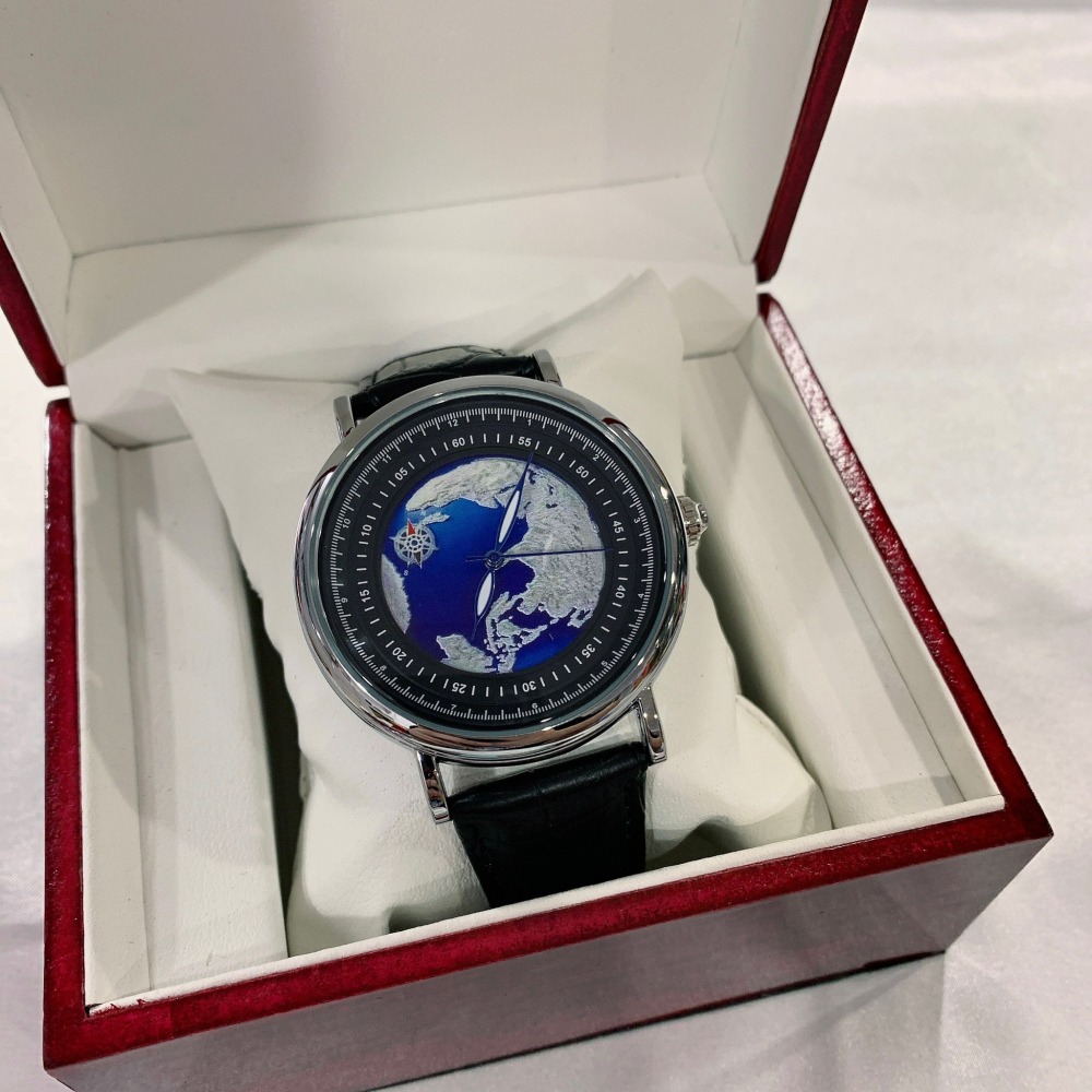 【金詩頓｜全新】現貨 KIMSDUN 手錶 機械錶 男錶 2色可選 地球 精雕面 皮錶｜Little Bee 小蜜蜂精品-細節圖2