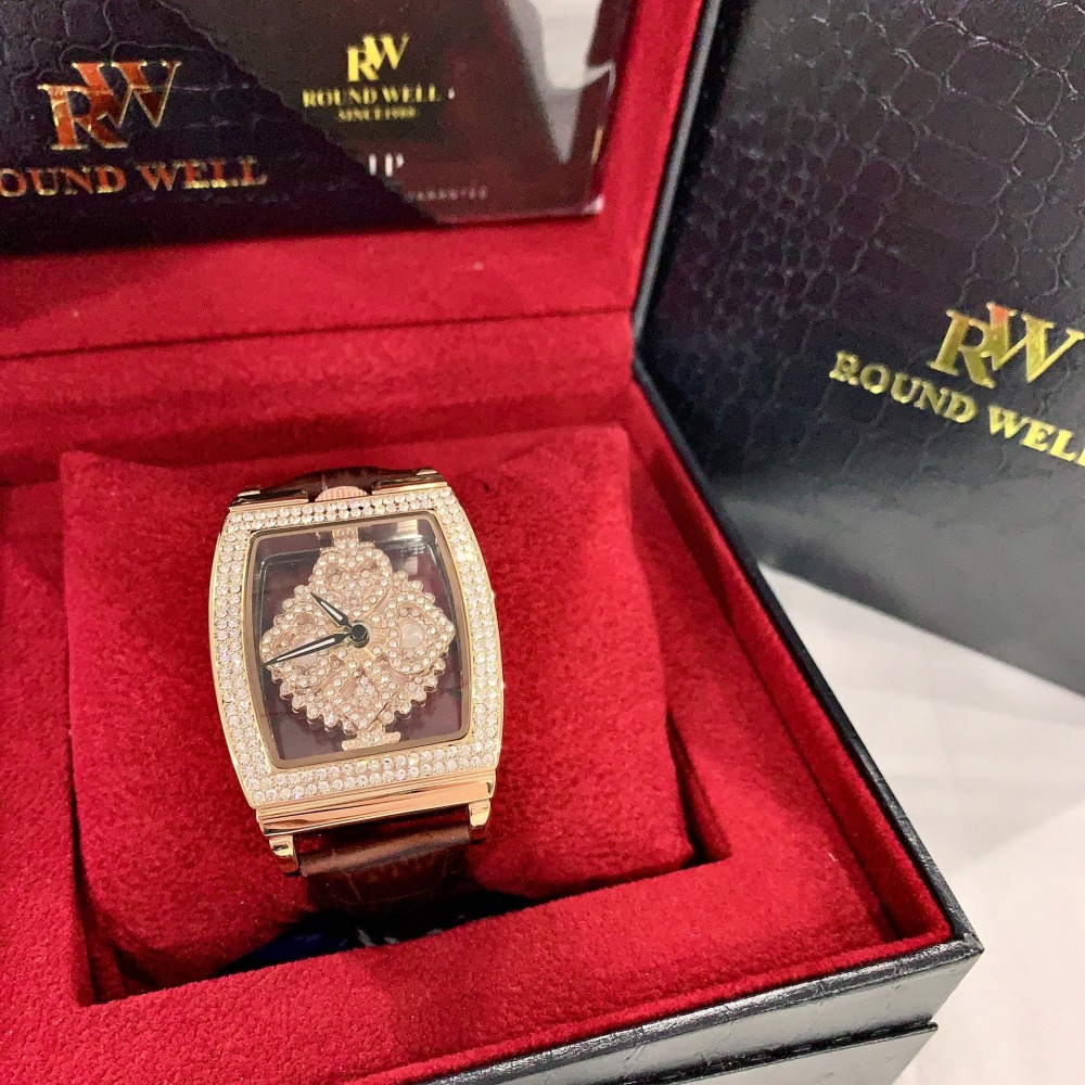【浪威｜全新】現貨 ROUND WELL 手錶 石英錶 女錶 3色可選 旋轉錶盤 皮錶｜Little Bee 小蜜蜂精品-細節圖3