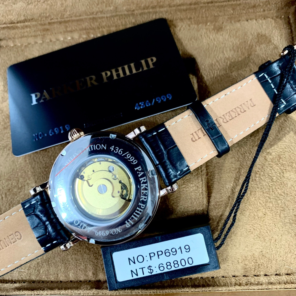 全球限量(2色可選)(Little bee小蜜蜂精品) PARKER PHILIP 派克菲利浦 PP6919 石英皮錶-細節圖2