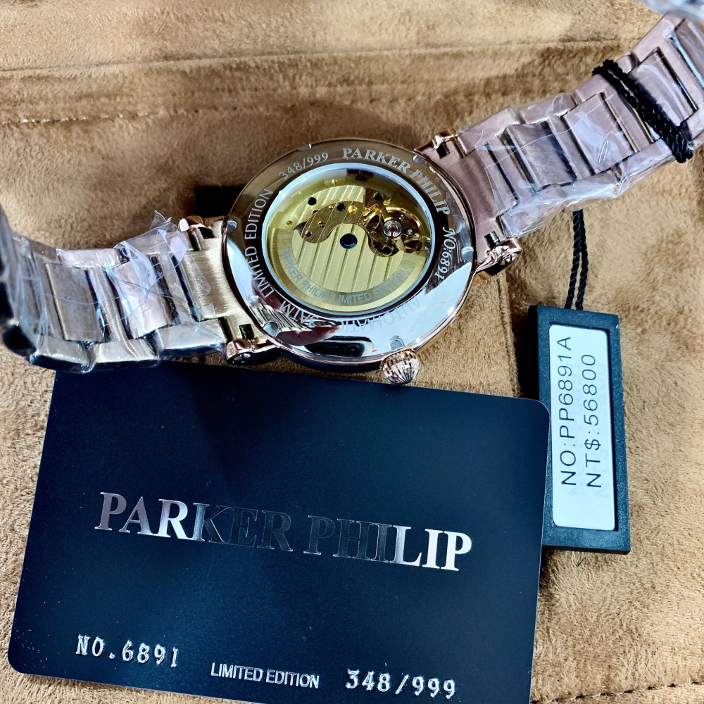 全球限量(Little bee小蜜蜂精品) PARKER PHILIP 派克菲利浦 PP6891A 簍空機械鋼錶-細節圖2