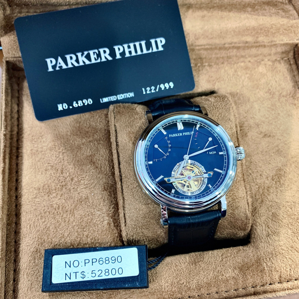 全球限量(2色可選)(Little bee小蜜蜂精品) PARKER PHILIP 派克菲利浦PP6890 機械皮錶-細節圖3