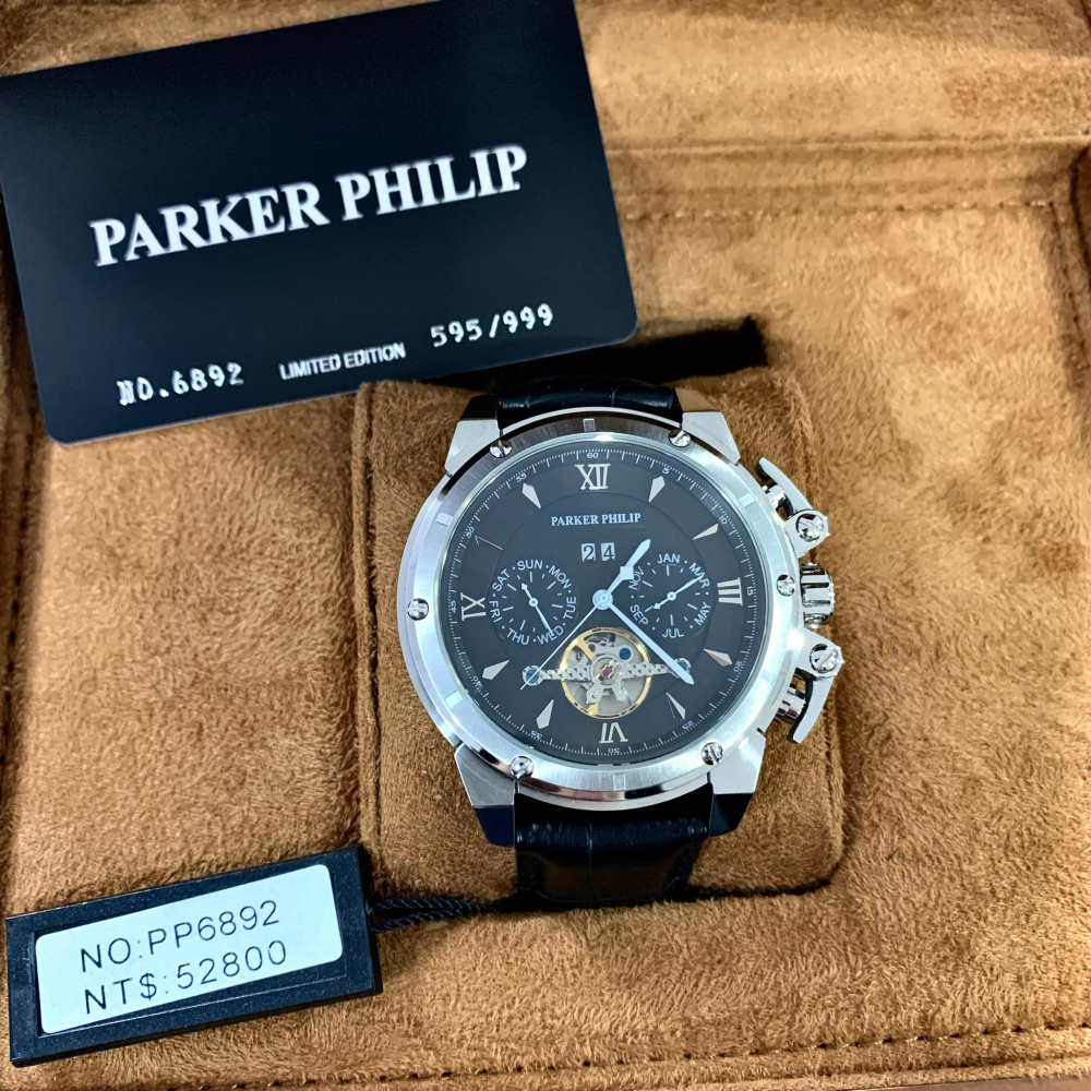 全球限量(3色可選)(Little bee小蜜蜂精品) PARKER PHILIP 派克菲利浦 PP6892 機械皮錶-細節圖3