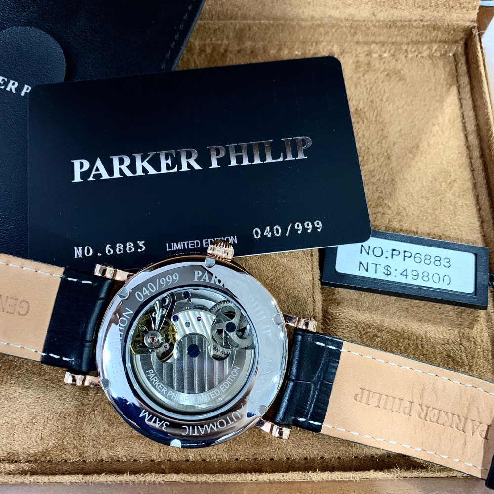 全球限量(2色可選)(Little bee小蜜蜂精品) PARKER PHILIP 派克菲利浦 PP6883 機械皮錶-細節圖2