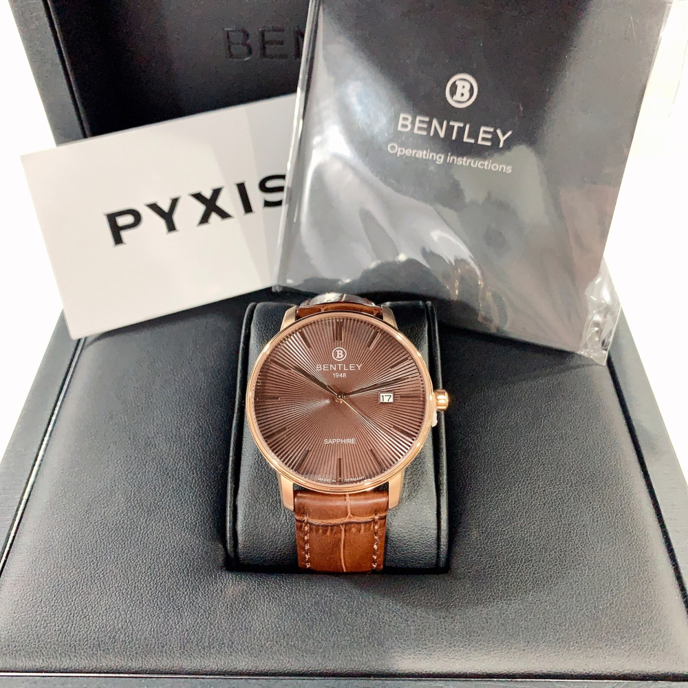 (3色可選)(Little bee小蜜蜂精品)Bentley 賓利 石英皮錶 放大錶盤鏡面設計-細節圖4