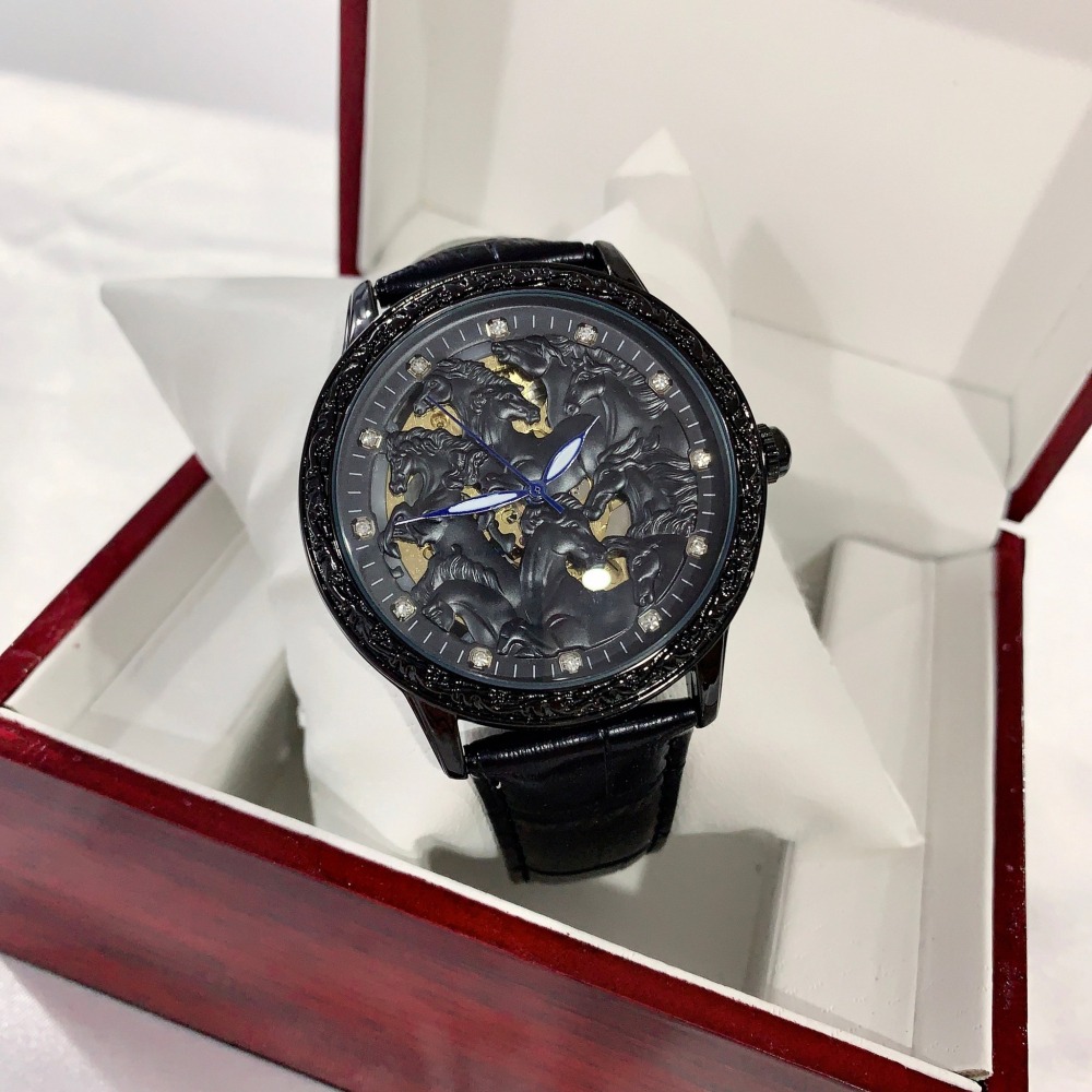 【金詩頓｜全新】現貨 KIMSDUN 手錶 機械錶 男錶 半簍空 精雕面盤 皮錶｜Little Bee 小蜜蜂精品-細節圖2