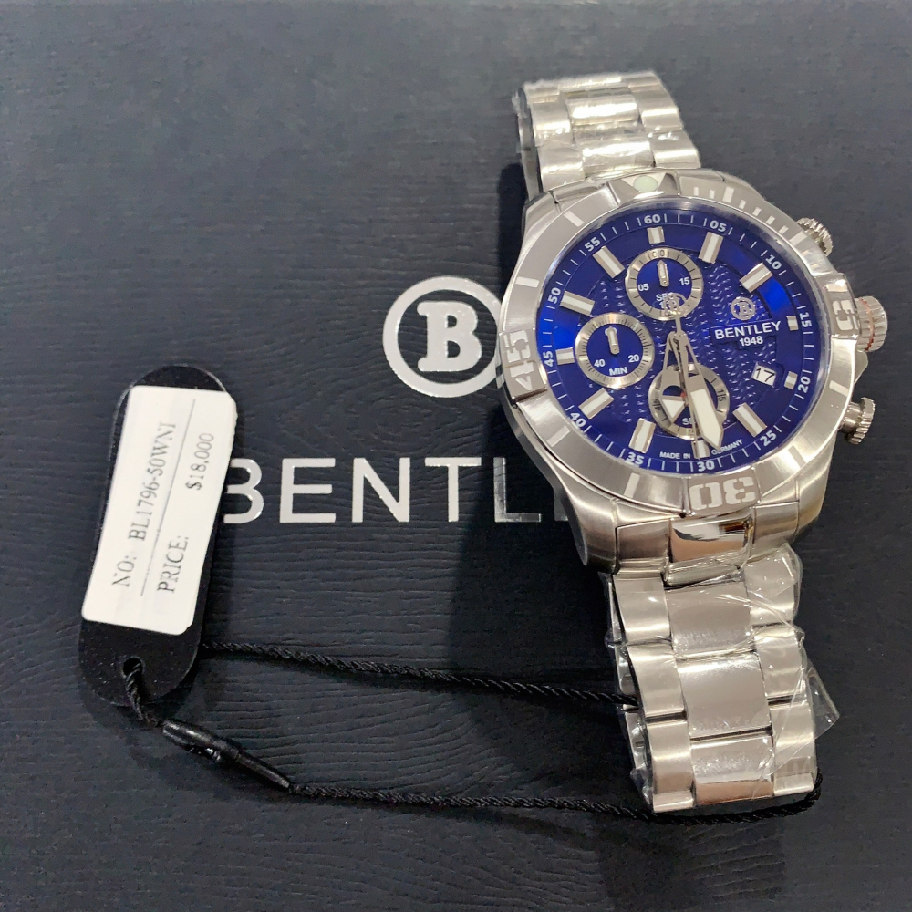 絕版款(Little bee小蜜蜂精品)Bentley 賓利 石英錶 真三眼計時鋼錶-細節圖2