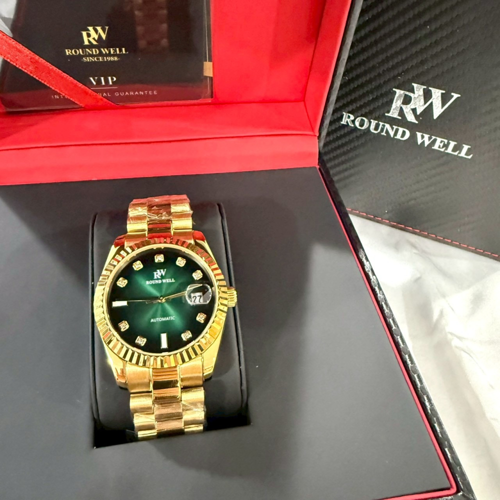 【浪威｜全新】現貨 ROUND WELL 手錶 機械錶 男錶 蠔式 薄荷面 鋼錶｜Little Bee 小蜜蜂精品-細節圖2