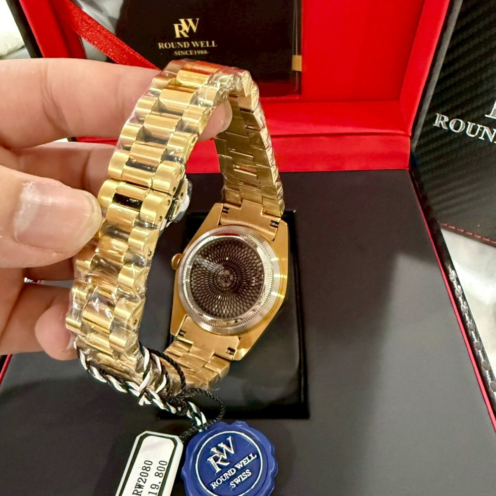 【浪威｜全新】現貨 ROUND WELL 手錶 機械錶 男錶 蠔式 薄荷面 鋼錶｜Little Bee 小蜜蜂精品-細節圖3