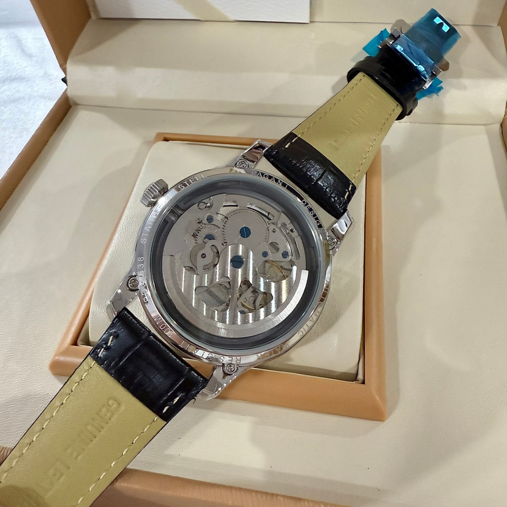 【帕加尼｜全新】現貨 PAGANI DESIGN 手錶 機械錶 男錶 半簍空 皮錶｜Little Bee 小蜜蜂精品-細節圖2
