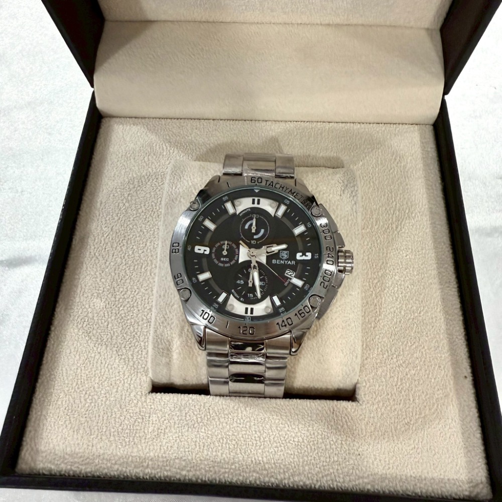 【賓雅｜全新】現貨 BENYAR 手錶 石英錶 男錶 2色可選 真三眼 計時功能 鋼錶｜Little Bee 小蜜蜂精品-規格圖2