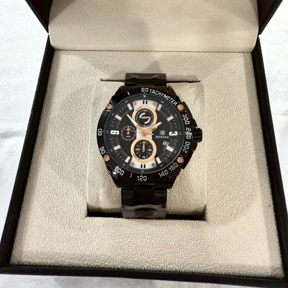 【賓雅｜全新】現貨 BENYAR 手錶 石英錶 男錶 2色可選 真三眼 計時功能 鋼錶｜Little Bee 小蜜蜂精品-規格圖2