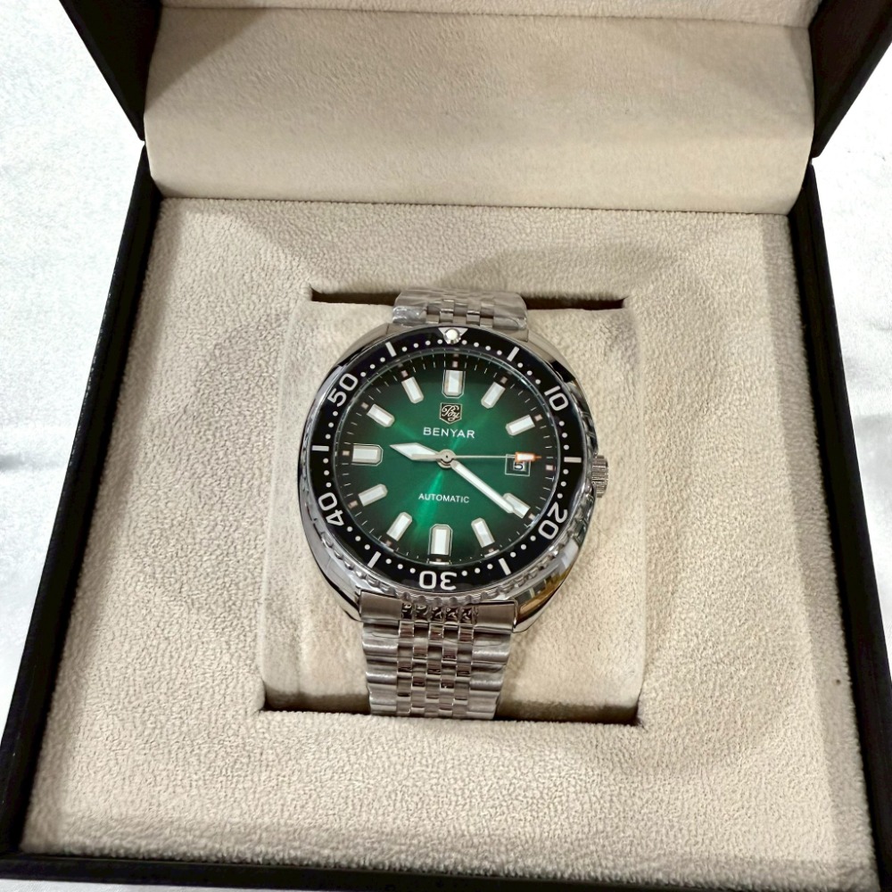 【賓雅｜全新】現貨 BENYAR 手錶 機械錶 男錶 2色可選 日期 海龜 水鬼 鋼錶｜Little Bee 小蜜蜂精品-規格圖2