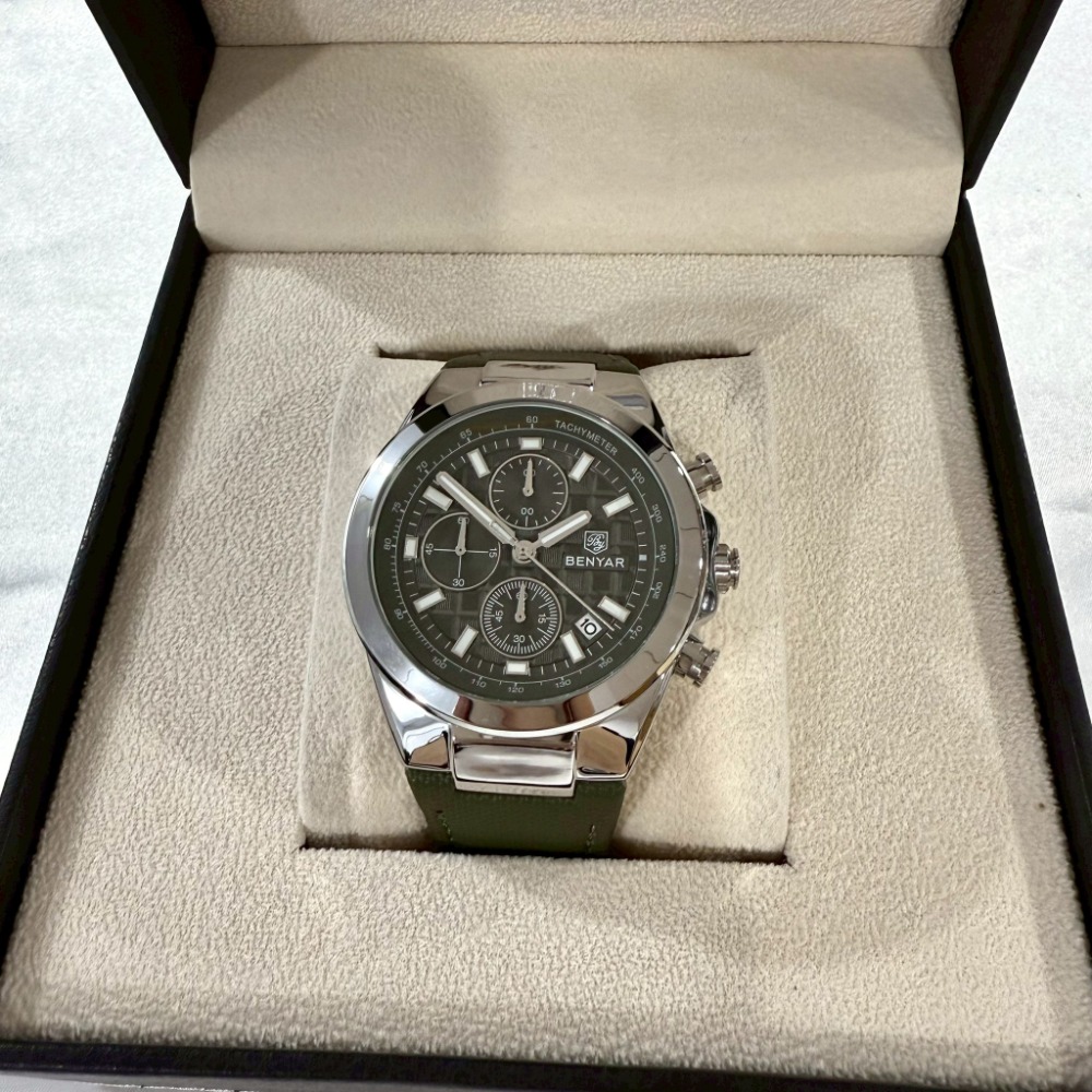 【賓雅｜全新】現貨 BENYAR 手錶 石英錶 男錶 2色可選 真三眼 計時功能 皮錶｜Little Bee 小蜜蜂精品-規格圖2