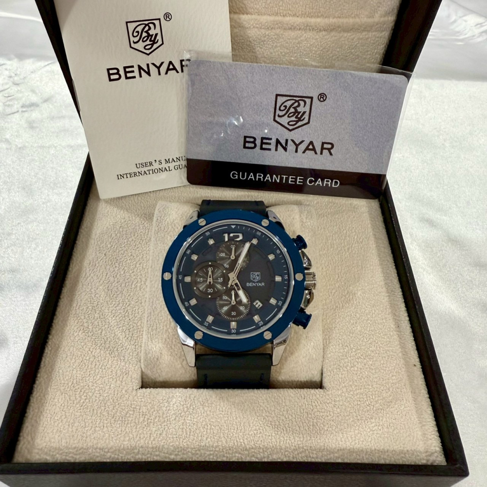 【賓雅｜全新】現貨 BENYAR 手錶 石英錶 男錶 2色可選 真三眼 計時功能 皮錶｜Little Bee 小蜜蜂精品-細節圖2