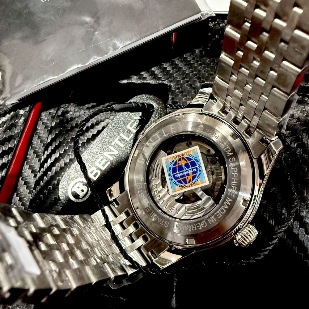 【賓利｜全新】現貨 BENTLEY 手錶 機械錶 男錶 專櫃保固 素面 鋼錶｜Little Bee 小蜜蜂精品-細節圖2