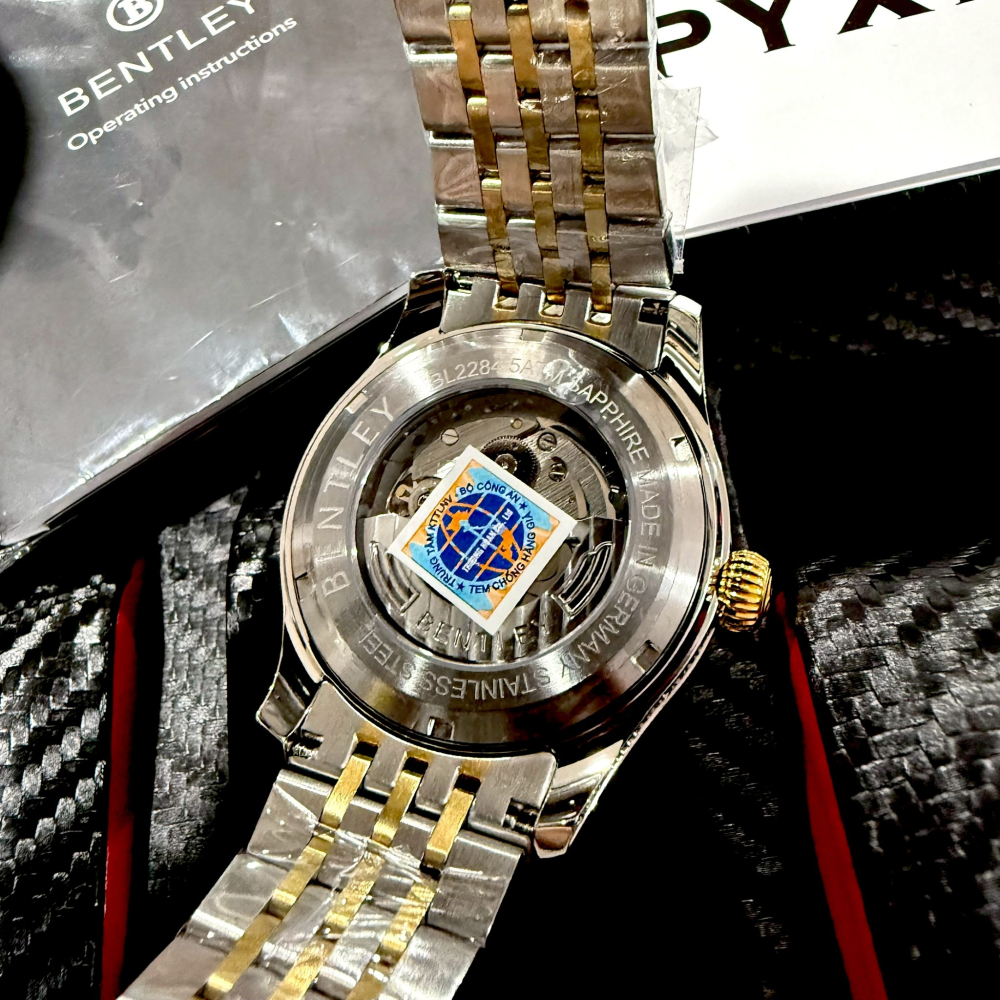 【賓利｜全新】現貨 BENTLEY 手錶 機械錶 男錶 專櫃保固 間金 鋼錶 送禮推薦｜Little Bee 小蜜蜂精品-細節圖2