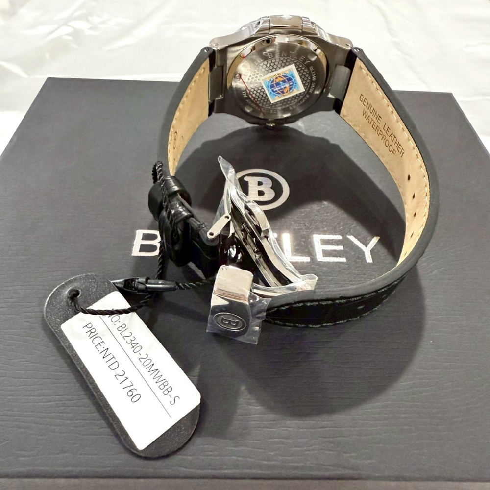 【賓利｜全新】現貨 BENTLEY 手錶 石英錶 男錶 日月 鸚鵡螺款 專櫃保固 皮錶｜Little Bee 小蜜蜂精品-細節圖5