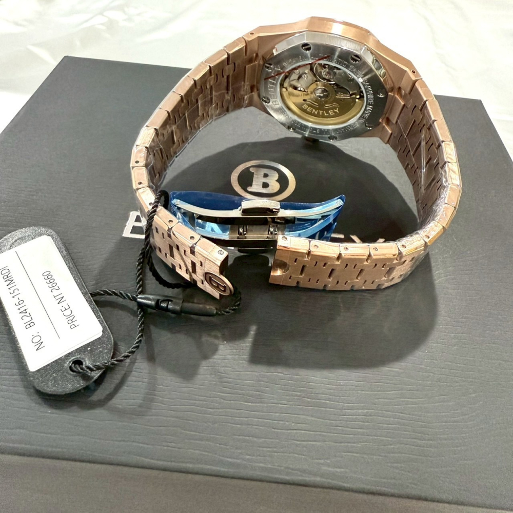 【賓利｜全新】現貨 BENTLEY 手錶 機械錶 男錶 八角 鑽框 專櫃保固 鋼錶｜Little Bee 小蜜蜂精品-細節圖3