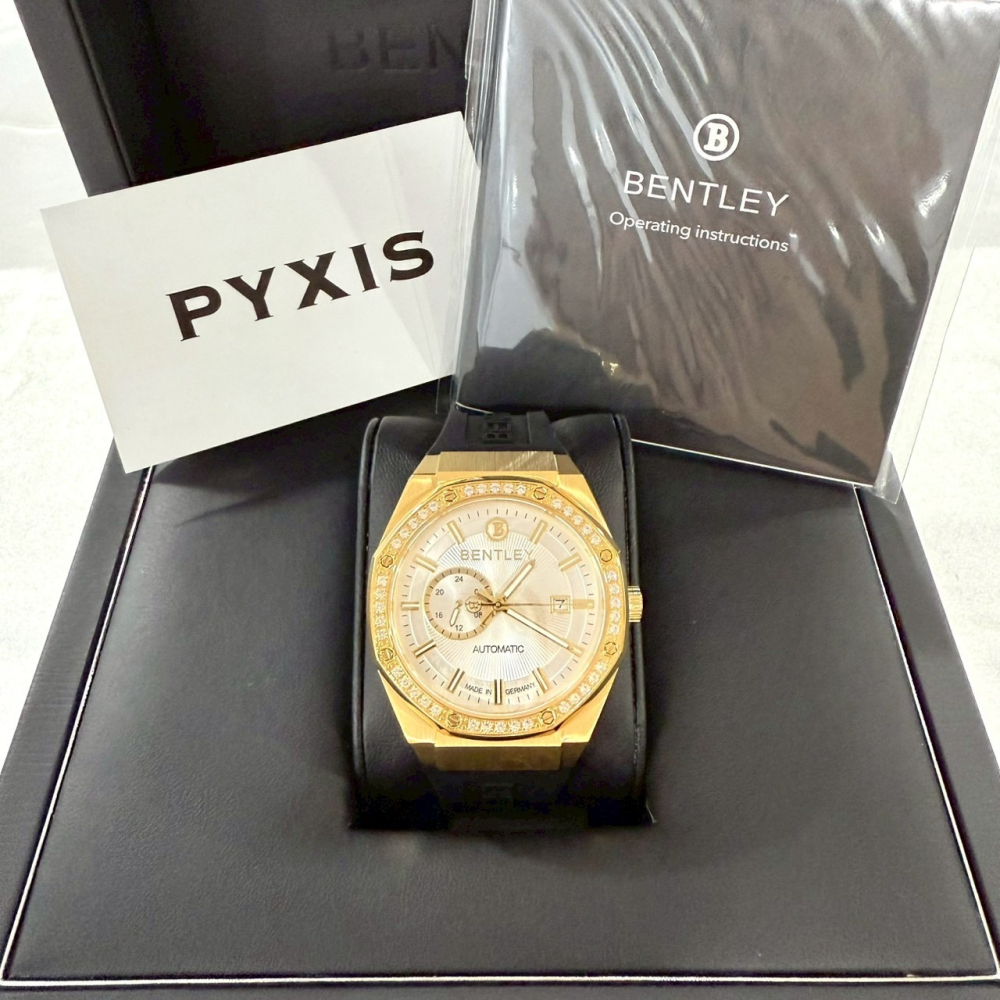 【賓利｜全新】現貨 BENTLEY 手錶 機械錶 男錶 白面 專櫃保固 橡膠錶｜Little Bee 小蜜蜂精品-細節圖3