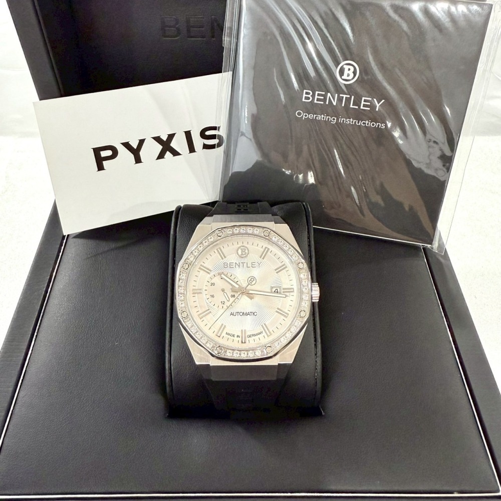 【賓利｜全新】現貨 BENTLEY 手錶 機械錶 男錶 白面 專櫃保固 橡膠錶｜Little Bee 小蜜蜂精品-細節圖3