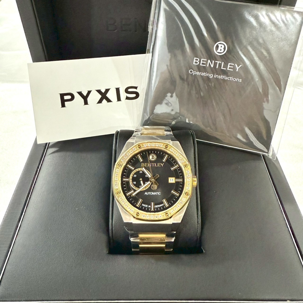 【賓利｜全新】現貨 BENTLEY 手錶 機械錶 男錶 間金 八角 專櫃保固 鋼錶｜Little Bee 小蜜蜂精品-細節圖2