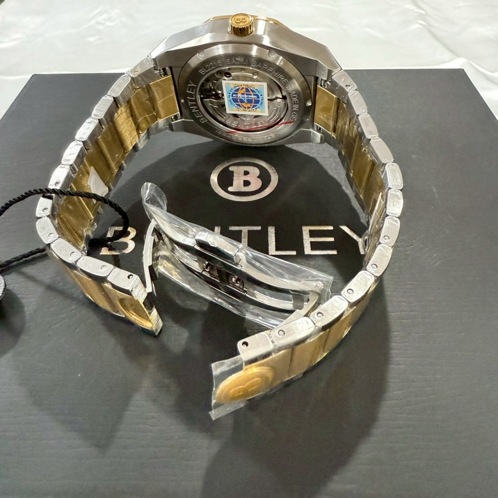 【賓利｜全新】現貨 BENTLEY 手錶 機械錶 男錶 間金 八角 專櫃保固 鋼錶｜Little Bee 小蜜蜂精品-細節圖3