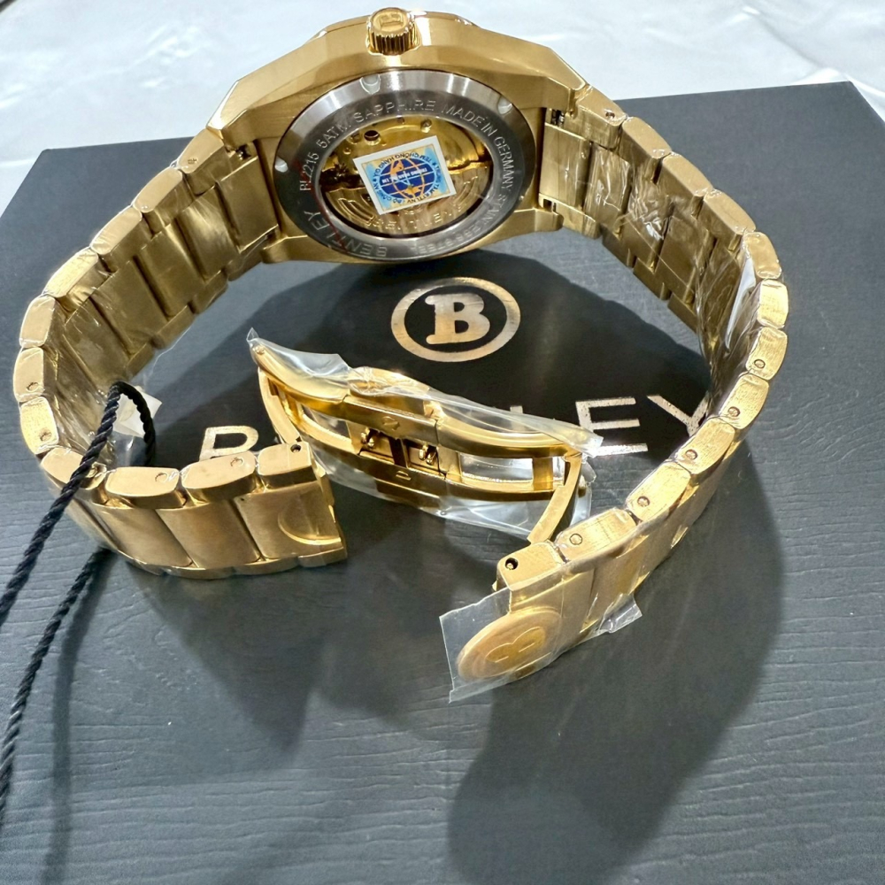【賓利｜全新】現貨 BENTLEY 手錶 機械錶 男錶 2色可選 金殼 專櫃保固 鋼錶｜Little Bee 小蜜蜂精品-細節圖3