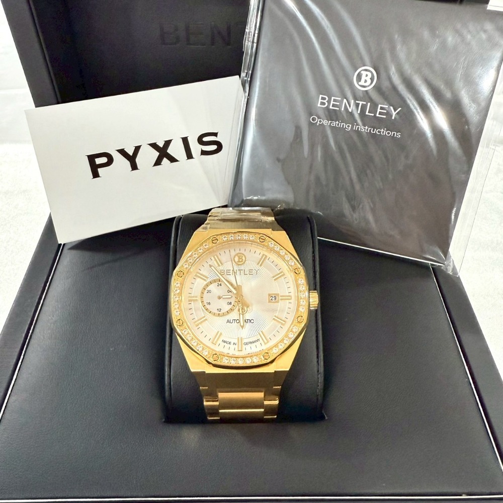 【賓利｜全新】現貨 BENTLEY 手錶 機械錶 男錶 2色可選 金殼 專櫃保固 鋼錶｜Little Bee 小蜜蜂精品-規格圖3