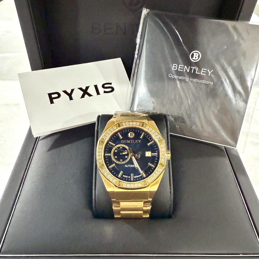 【賓利｜全新】現貨 BENTLEY 手錶 機械錶 男錶 2色可選 金殼 專櫃保固 鋼錶｜Little Bee 小蜜蜂精品-規格圖3