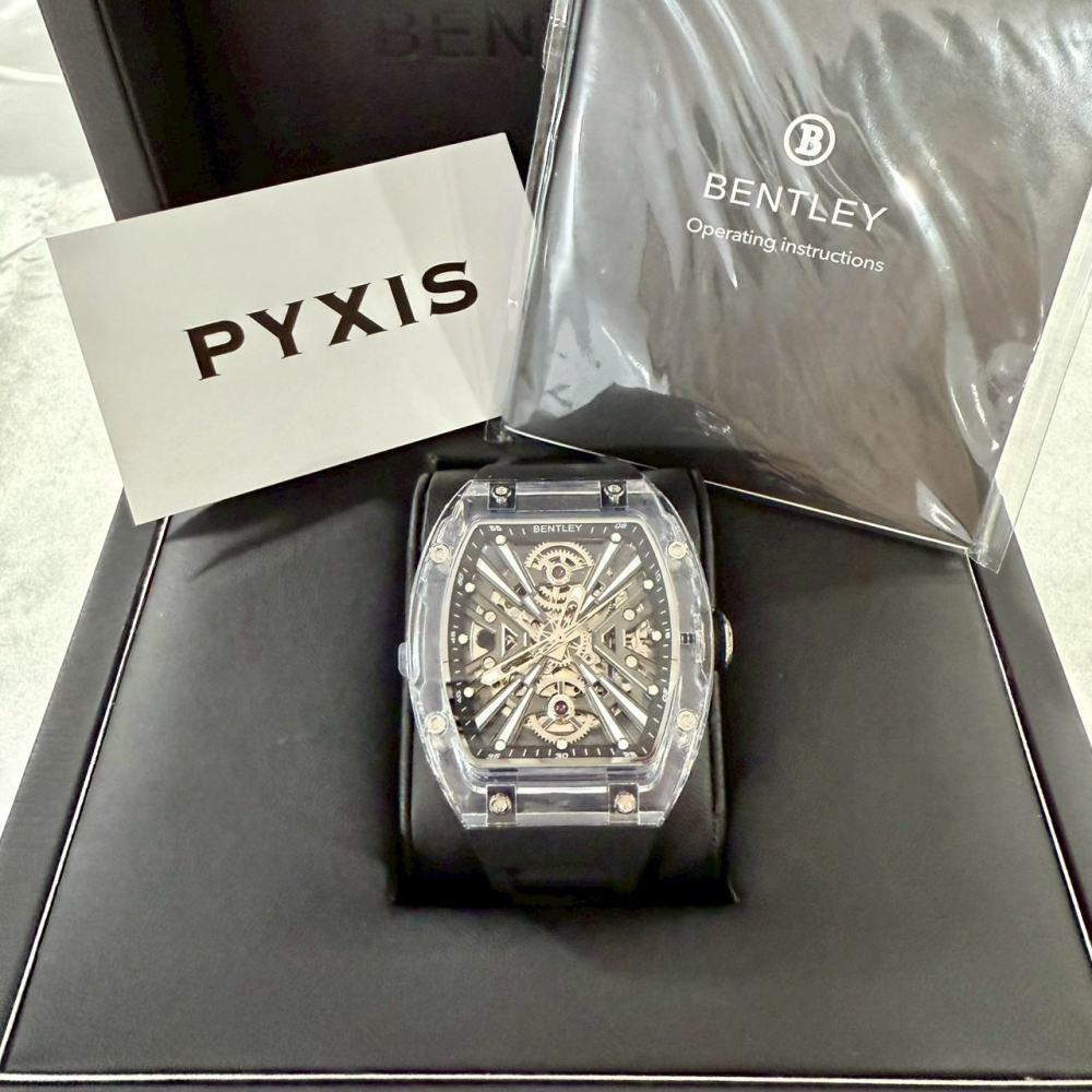 【賓利｜全新】現貨 BENTLEY 手錶 機械錶 男錶 黑色 專櫃保固 橡膠錶｜Little Bee 小蜜蜂精品-細節圖3